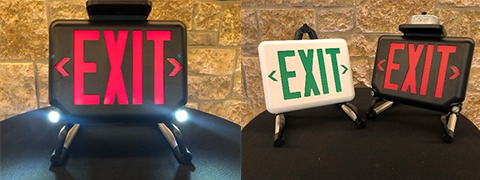 Flat LED Lit Exit Sign with built-in emergency lighting