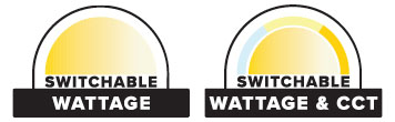 WGH Switchable wattage & cct icons